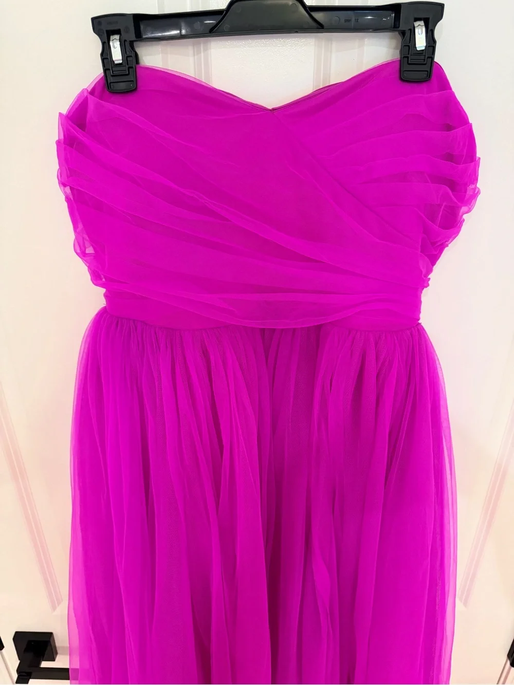 Fashion Nova Strapless Fuchsia Tulle Prom Dress